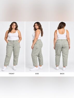 Lee Workwear Women’s Utility Carpenter Pants Size 18M Khaki Beige Straight Leg
